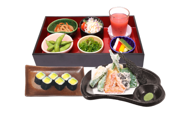 SET TEMPURA RAU CỦ THẬP CẨM VÀ CUỐN BƠ - MUỐI MATCHA